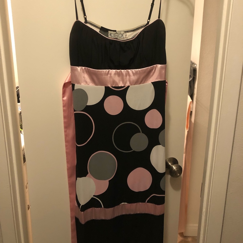 Black Dress with multicolor polka dots
